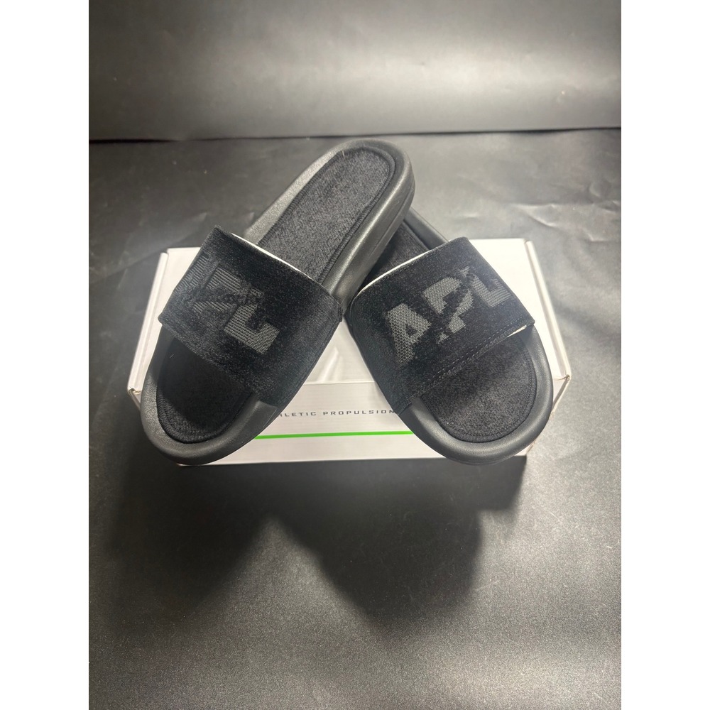 APL Athletic Propulsion Labs TechLoom Velvet Slides Black‎ Women's Size 6